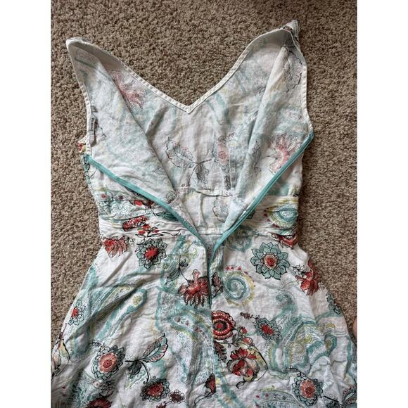 TSD; TWO STAR DOG 100% Linen, floral print Dress, size Large, - Picture 7 of 11